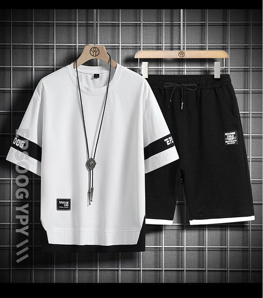 男女兼用 大人気 シンプル Tシャツ & ショーツ セットアップ MO-80020