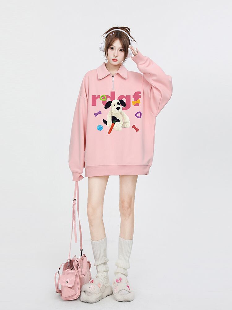 【裹起毛】好感度UP sweet系可愛い オシャレデザイン パーカー<S-10334>