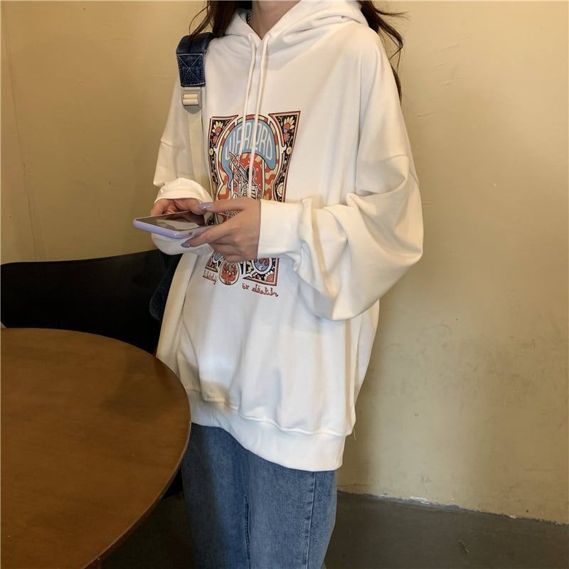 着心地抜群 プリント 女性力を高める 3色選択可 スウェット パーカー＜S-2897＞