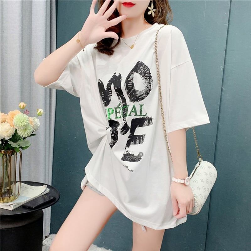 オシャレ度満点 切り替え 好感度満載 プリント Tシャツ カットソー＜S-3672＞