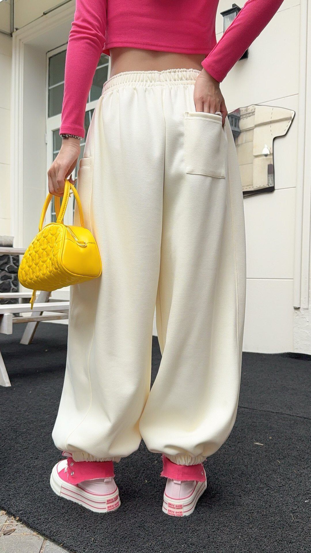 デザイン オシャレ 切り替え 4色 スウェット パンツ <S-12210>