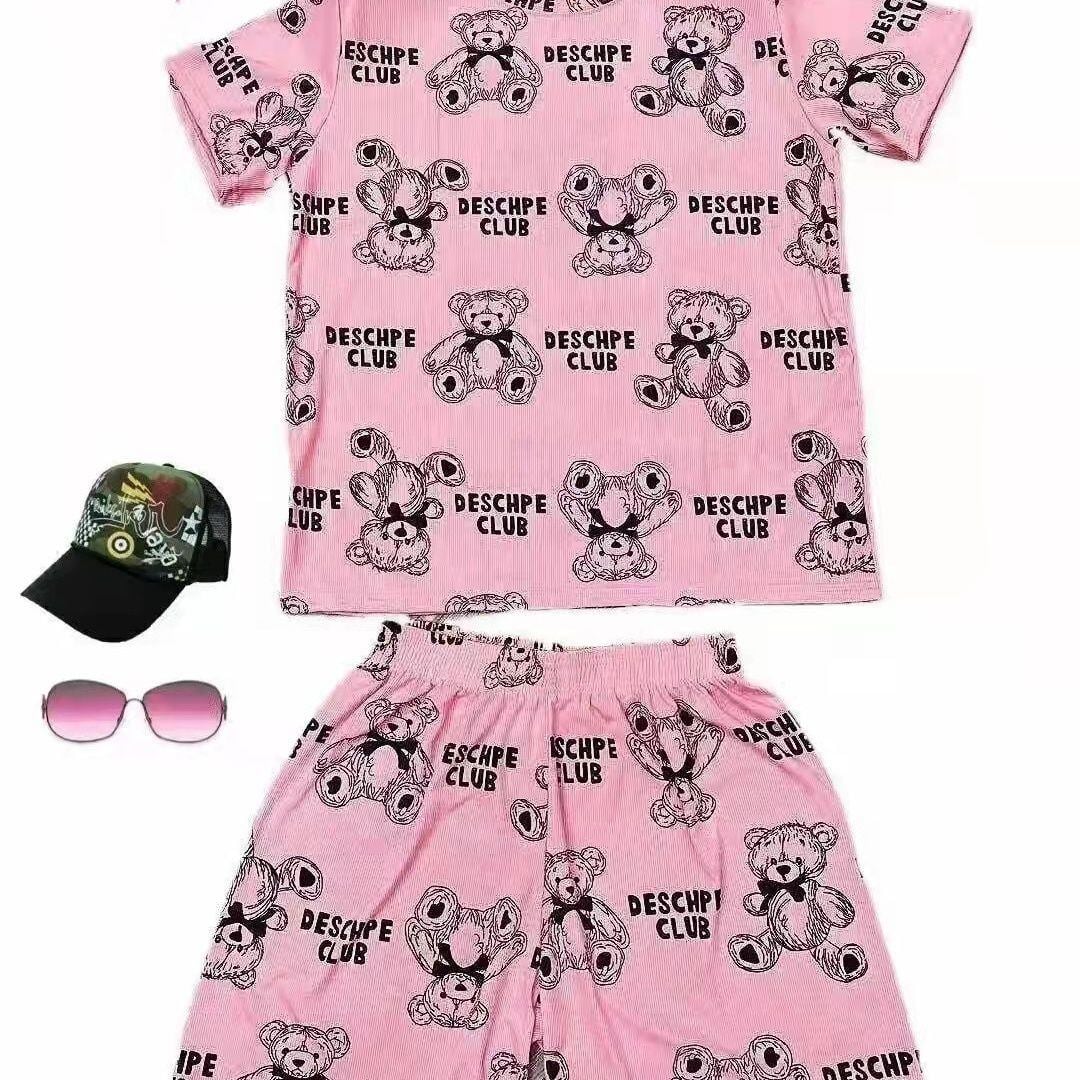 好感度UP カジュアル 夏に嬉しい機能付き 半袖Ｔシャツⅹパンツセット全4色<S-11628>