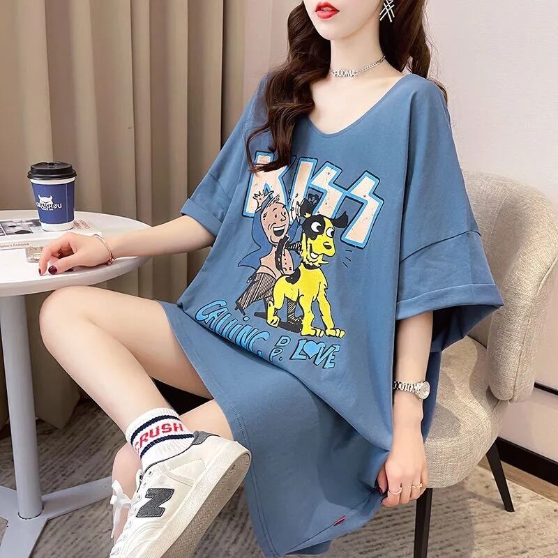 ファッション ゆったり プリント 全4色 半袖 Tシャツ＜S-11518＞
