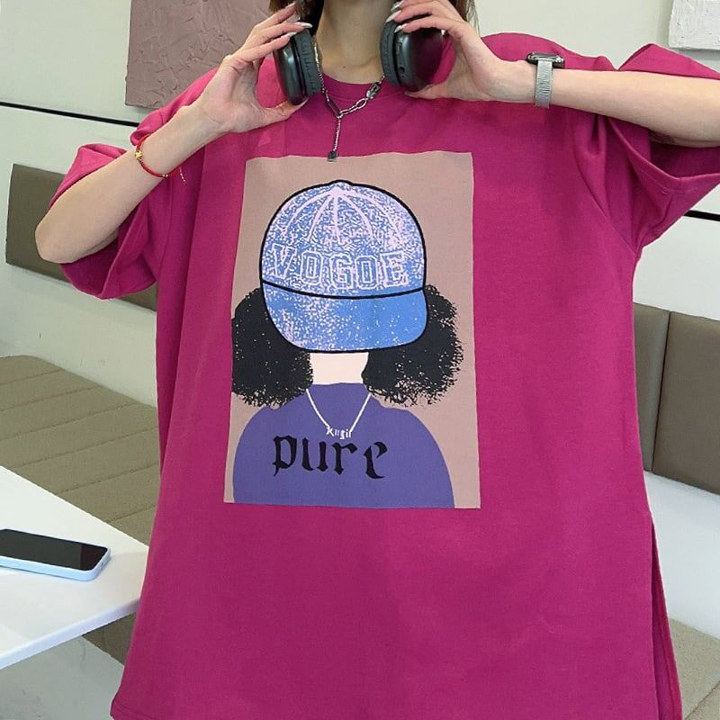話題沸騰中 都市ファッショ 流行新作 オシャレ デザイン プリント全6色 半袖Tシャツ<S-9108>