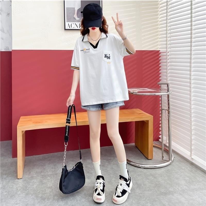 カジュアル 切り替え オシャレ度満点 プリント Tシャツ カットソー＜S-3650＞