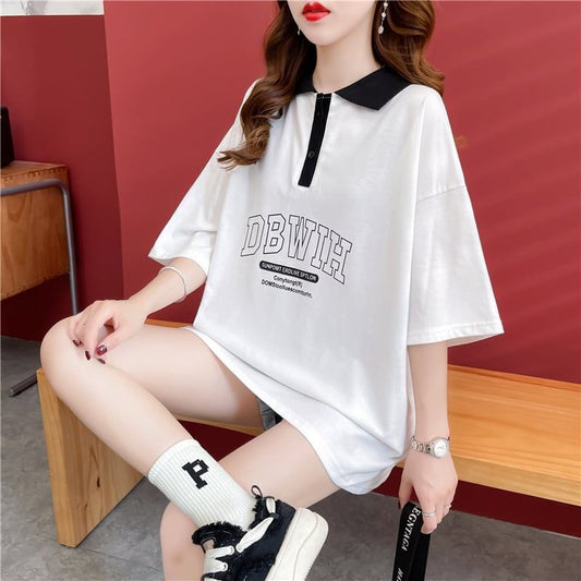 カジュアル 切り替え 着心地抜群 プリント Tシャツ カットソー＜S-3622＞