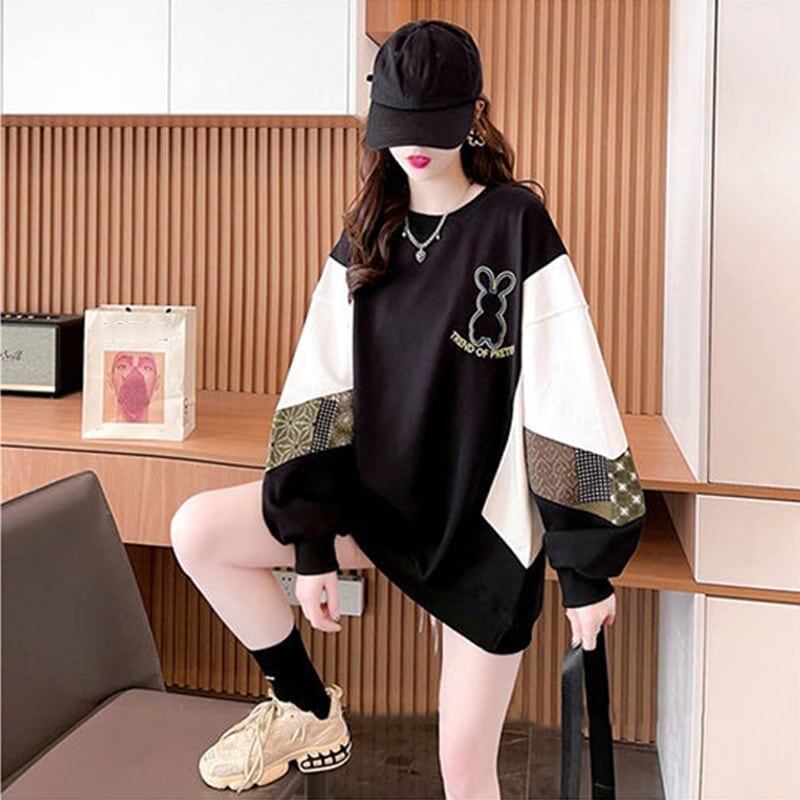 オシャレ感たっぷり プリント 美人度アップ スウェット パーカー＜S-3010＞