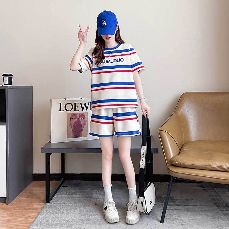 絶対欲しい 真夏も快適 美人度アップ カジュアル 半袖 Tシャツ ショートパンツ セットアップ ＜S-11192＞