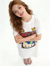 新作 プリント シンプル Tシャツ ワンピース <S-13174>