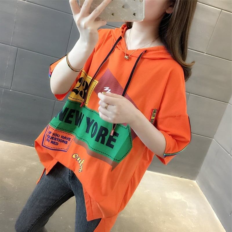 オシャレ度満点 切り替え カジュアル プリント Tシャツ カットソー＜S-3491＞
