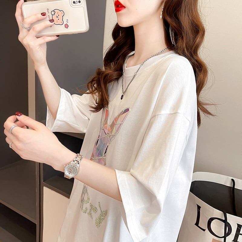 好感度満載 切り替え 着心地抜群 プリント Tシャツ カットソー＜S-3497＞
