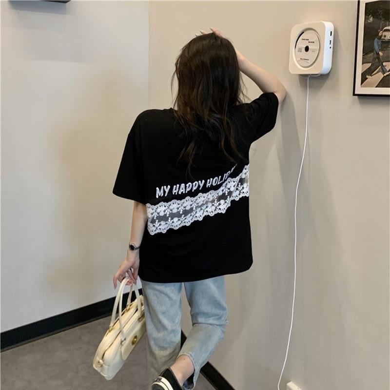 オシャレ度満点 切り替え 一目惚れ プリント Tシャツ カットソー＜S-3560＞