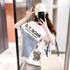 スタイリッシュ 切り替え 一目惚れ プリント Tシャツ カットソー＜S-3102＞