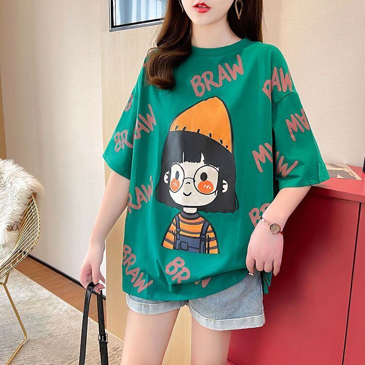 新商品 ラウンドネック 好感度満載 プリント Tシャツ カットソー＜S-8477＞