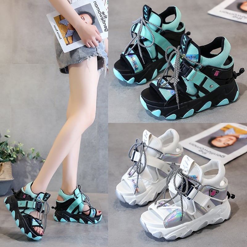 【シューズ】おしゃれ度高め   ファッションオープントゥ大人気合わせやすい厚底サンダルS-776