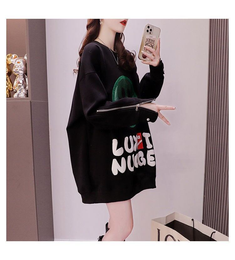 【裏起毛】 スマイルマークロゴスウェット 美人度アップ 全３色＜S-4653＞