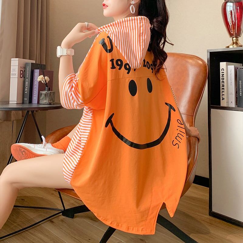 スタイルアップ効果抜群 ストライプ柄 アバンギャルド 切り替え レース プリント全2色 半袖Tシャツ<S-9111>