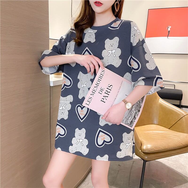 好感度満載 プリント 美感いっぱい Tシャツ カットソー＜S-3343＞