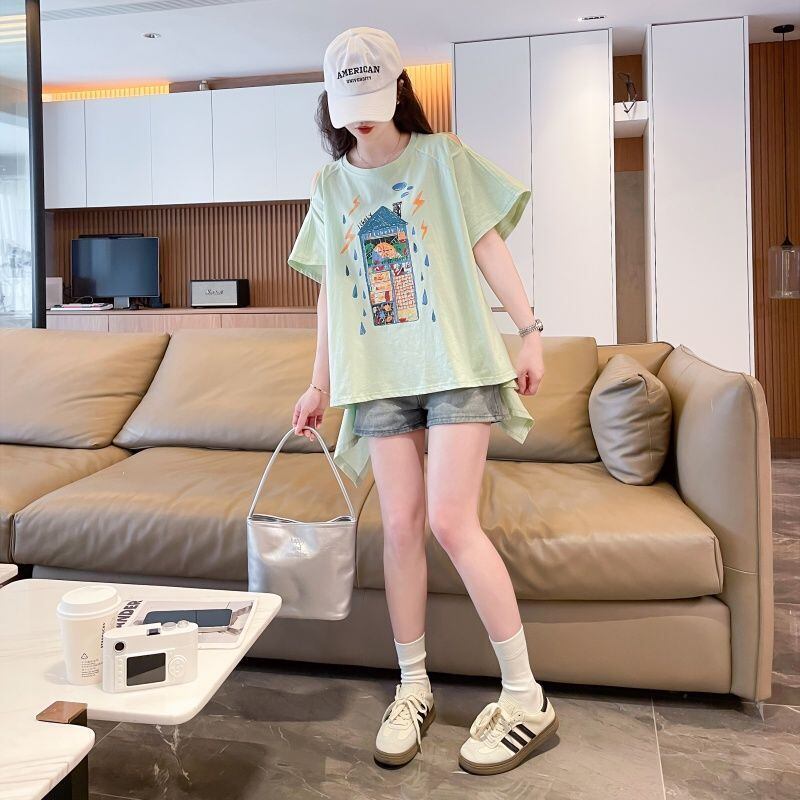 売れ筋 早い者勝ち 絶対流行 カジュアル 2色選択 Tシャツ<S-11444>