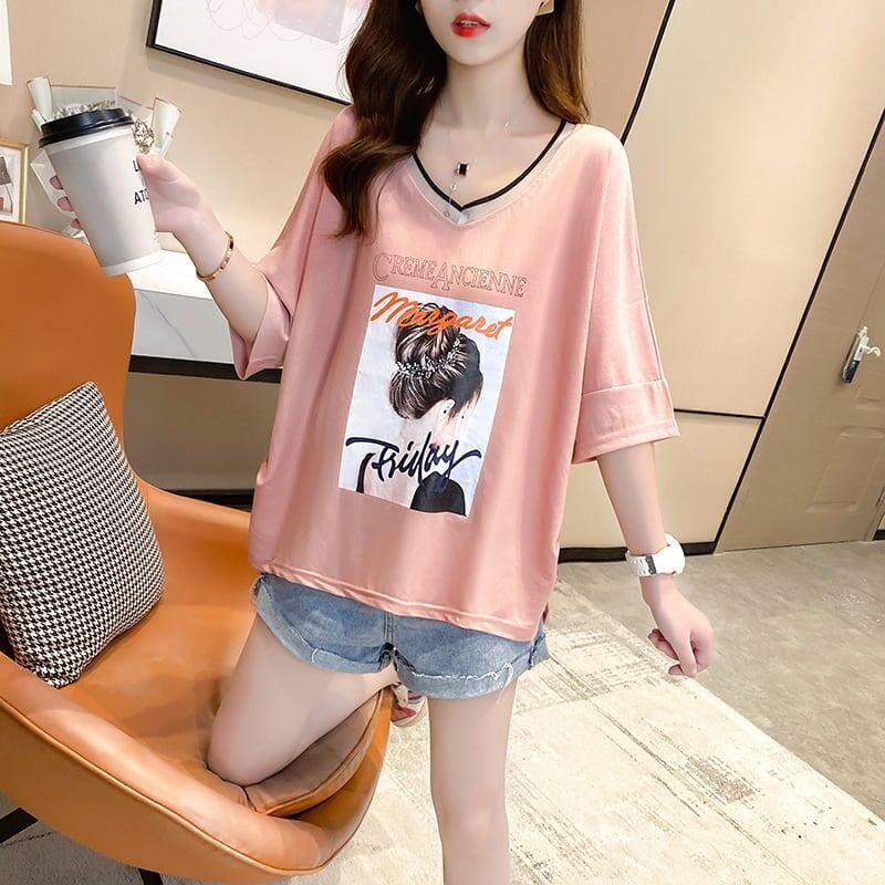着心地抜群 3色選択可 女性力を高める Vネック Tシャツ カットソー＜S-3094＞