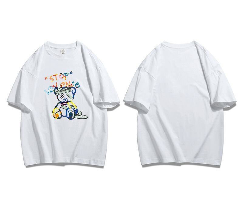 スタイルアップ カジュアル おしゃれ度高め プリント全5色 半袖Tシャツ<S-9437>