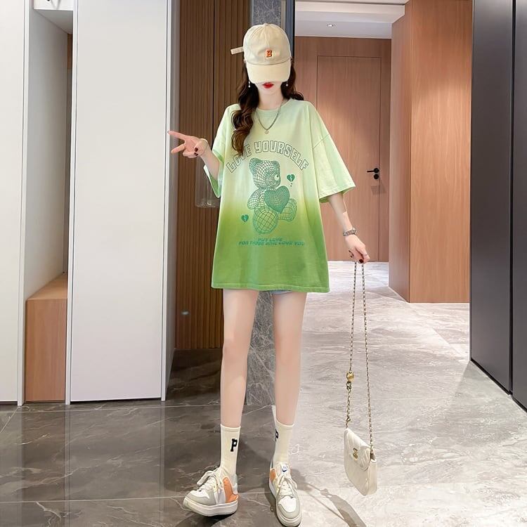 おすすめ新作 プリントTシャツ グラデーション ゆったり半袖＜S-2886＞