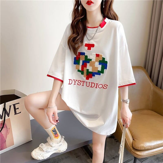 とてもデザイン性の高いモザイクエレメント半袖Tシャツ<S-2986>