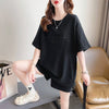 着心地抜群 切り替え 女性力を高める Tシャツ＋ショートパンツ セットアップ＜S-3553＞