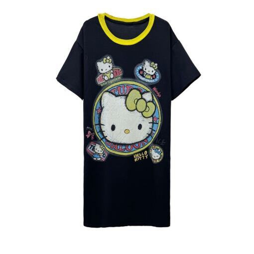 新作 シンプル プリント Tシャツ ワンピース <S-13175>