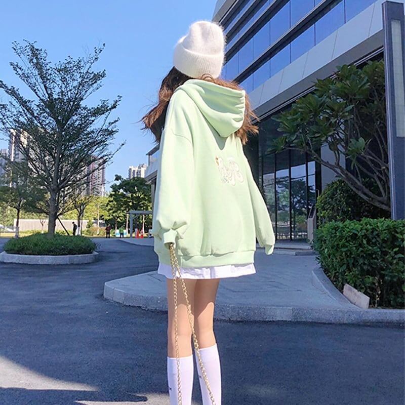 美人度アップ プリント ファッション スウェット パーカー＜S-3686＞