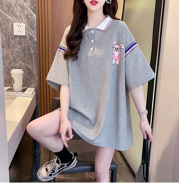 超人気 カジュアル 着回し力抜群 切り替え レース プリント全2色 半袖Tシャツ<S-9039>