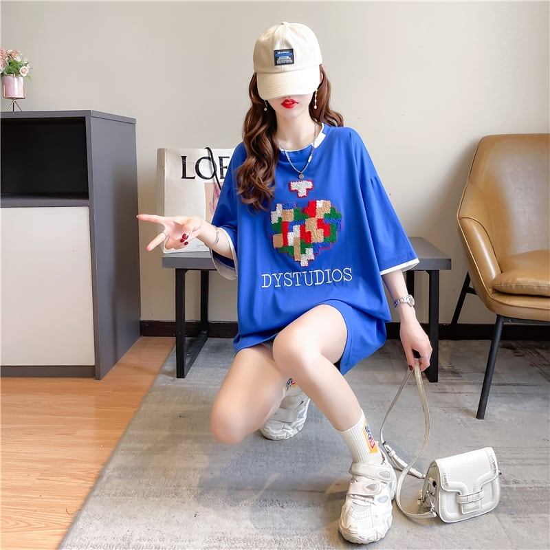 とてもデザイン性の高いモザイクエレメント半袖Tシャツ<S-2986>