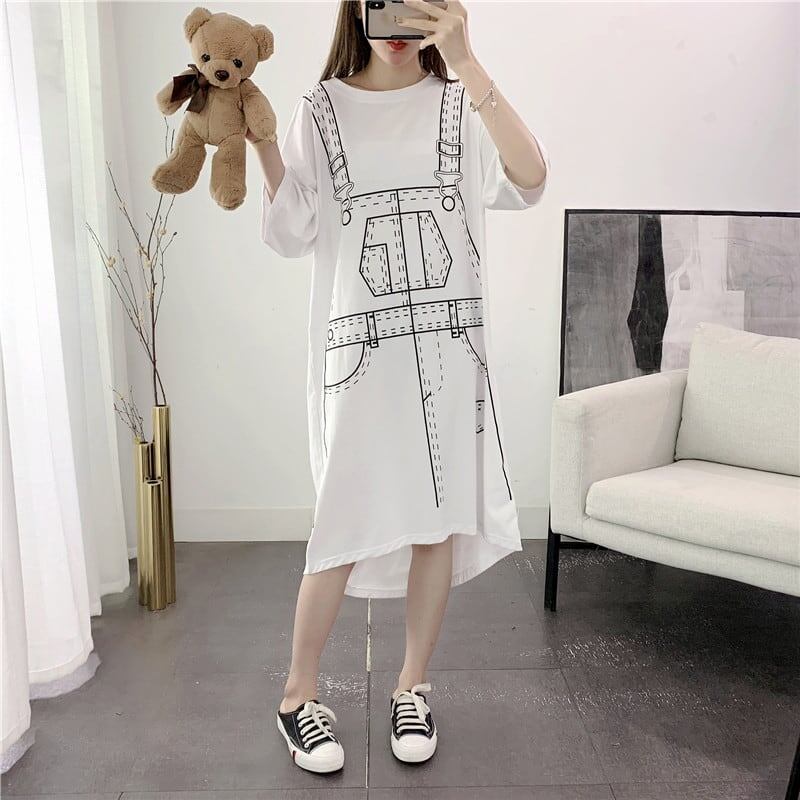 ゆったり感アップ プリント オシャレ度満点 ワンピース＜S-3093＞