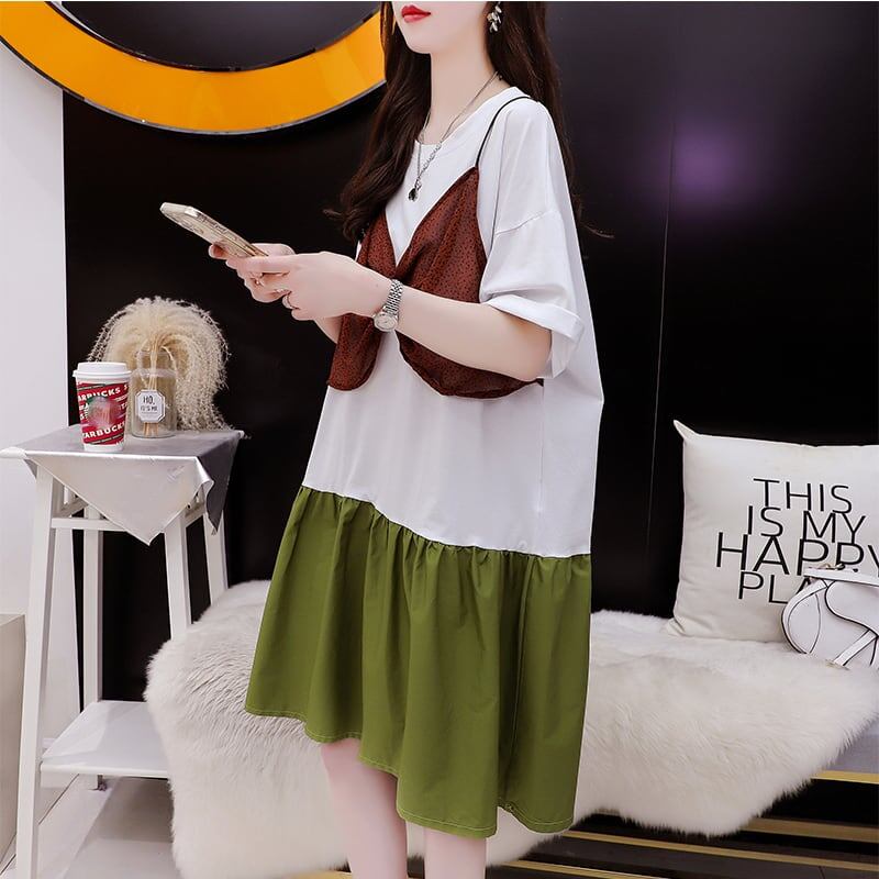 ゆったり感アップ Tシャツ 高級感溢れる カットソー ワンピース＜S-3350＞