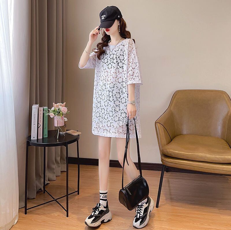 好感度UP ファッション カジュアル 透かし彫り 半袖Tシャツ<S-8458>