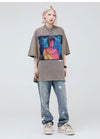 大注目 ファッション ストリート系 ヴィンテージ加工 プリントTシャツ ＜S-2875＞