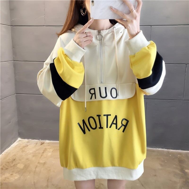オシャレ感たっぷり 切り替え 美人度アップ ジッパー スウェット パーカー＜S-2842＞