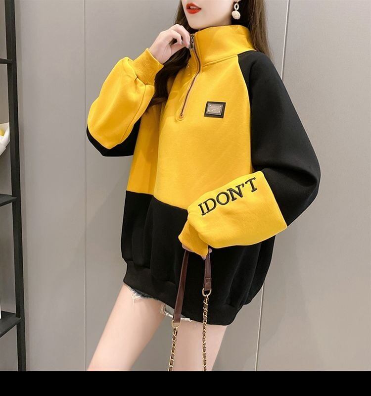 【裏起毛】切り替えハイネックトレーナー全3色厚手スウェット<S-4722>
