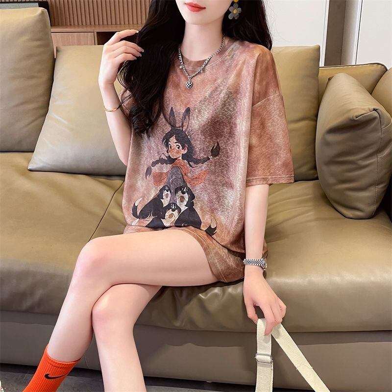 着回し力抜群 絞り染め アバンギャルド プリント 3色選択 半袖Tシャツ＜S-8575＞