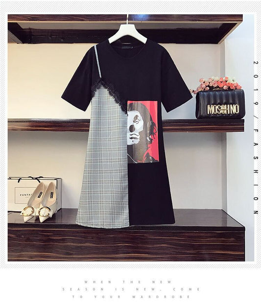 早い者勝ち カジュアル 好感度UP 半袖 Tシャツ ワンピース ＜S-11723＞