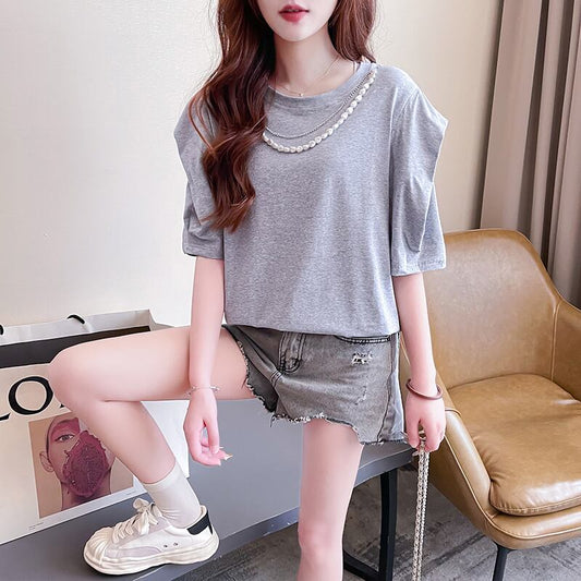 売り切れ必至 簡潔 個性派 ファッション 全3色 半袖Tシャツ<S-8514>