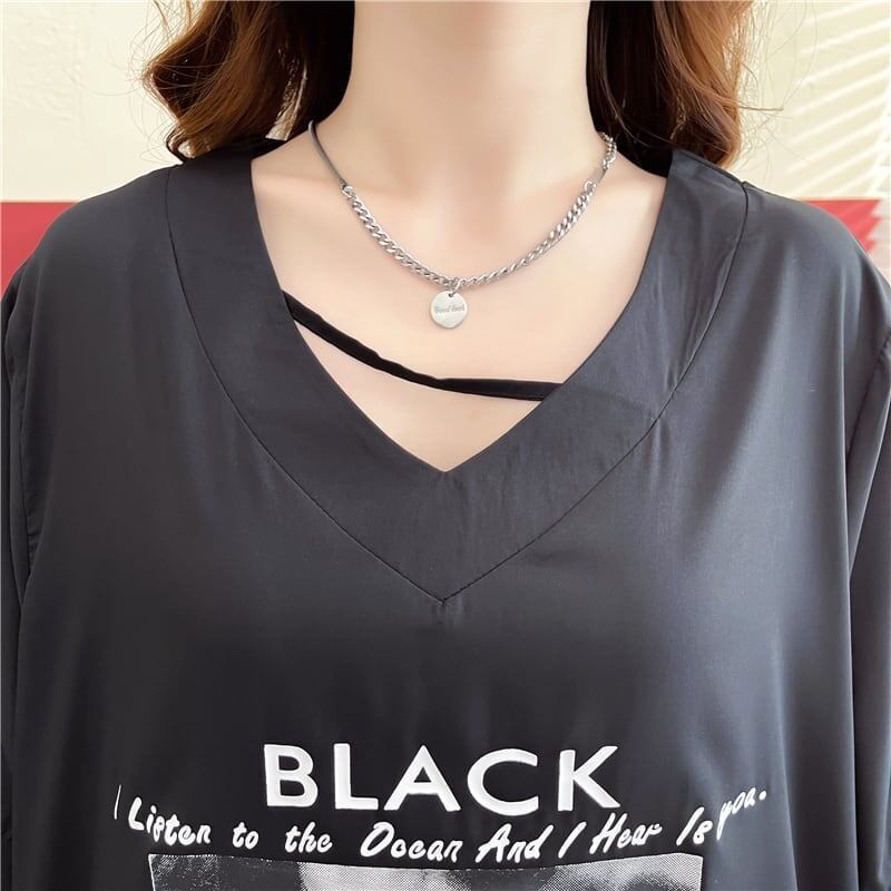 デザイン感 プリント チャーミング Tシャツ カットソー＜S-3476＞