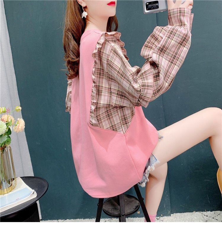 絶対欲しい 上質 ファッション フェイクレイヤード シャツ<S-6526>