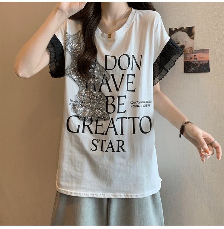 大好評 特別デザイン 着回し力抜群 ゆったり 全2色 半袖Tシャツ＜S-8826＞