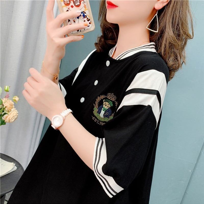 スタイリッシュ プリント 一目惚れ Tシャツ カットソー ワンピース＜S-3605＞