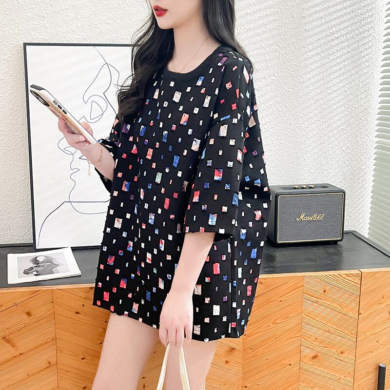 着回し力抜群 カジュアル 個性派 ゆったりトップス 半袖Tシャツ 全2色＜S-8263＞