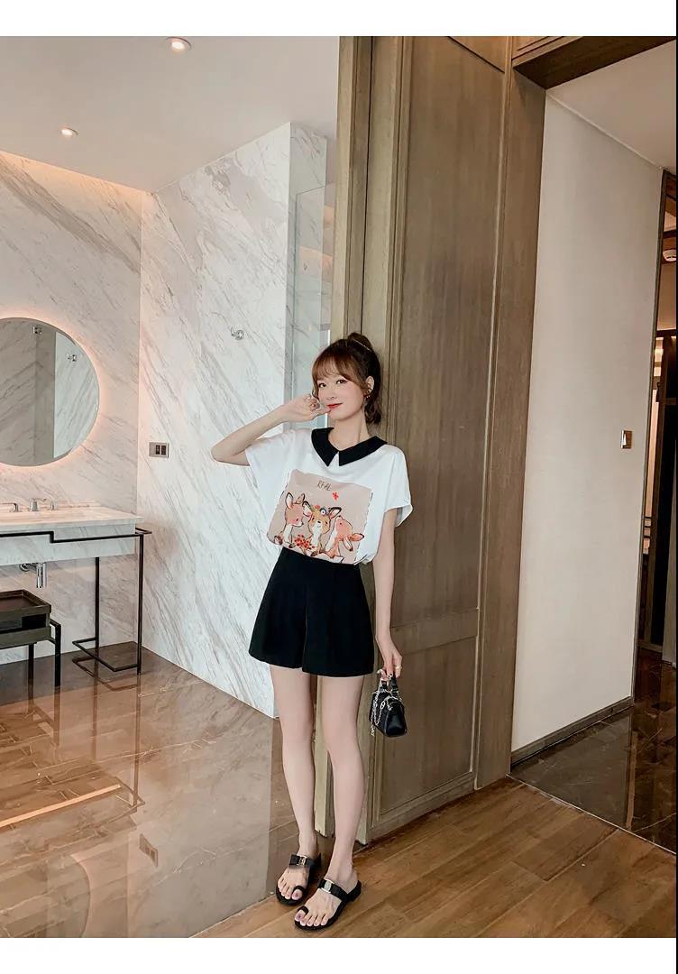 美人度アップ シフォン スウィート 半袖 Tシャツ ショートパンツ セットアップ ＜S-9234＞