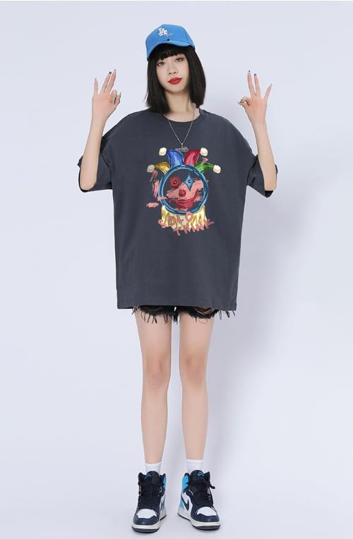話題沸騰中 ゆったり カジュアル プリント 6色 半袖Tシャツ＜S-8164＞