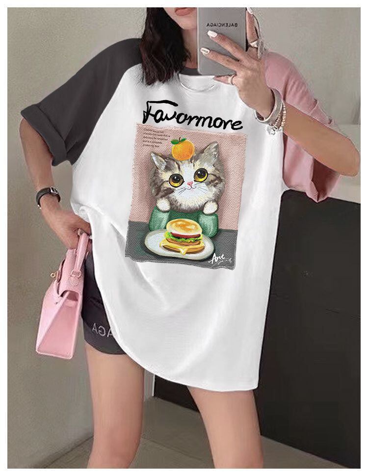 話題沸騰中 プリント切り替え 新作 全2色 半袖Tシャツ カットソー ＜S-8682＞
