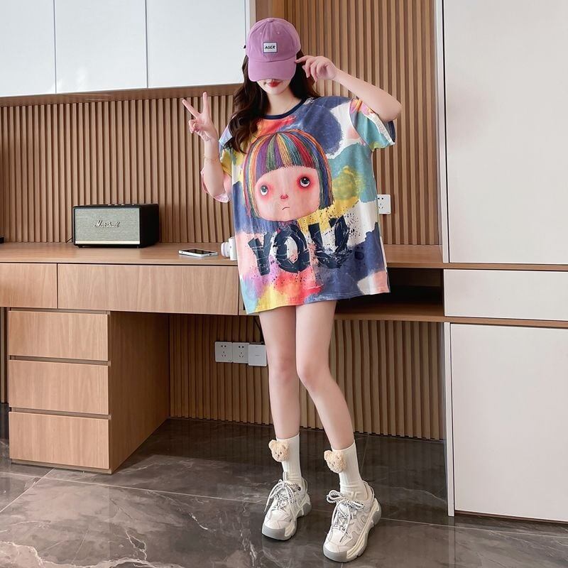 売り切れ必至 絞り染め ファッション プリント 半袖 Tシャツ＜S-8412＞